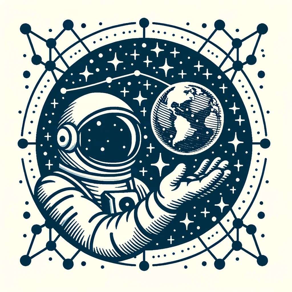 an astronaut, pictorial mark